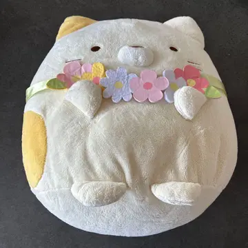 중고 스미코구라시 고양이 봉제 인형 꽃 장식