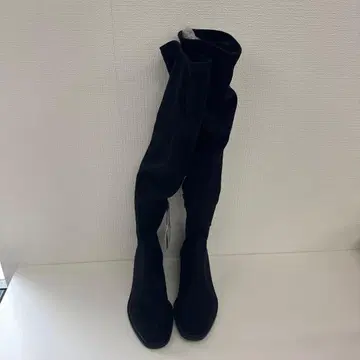 ZARA 니하이 부츠 블랙 스웨이드 원단 (X-22)