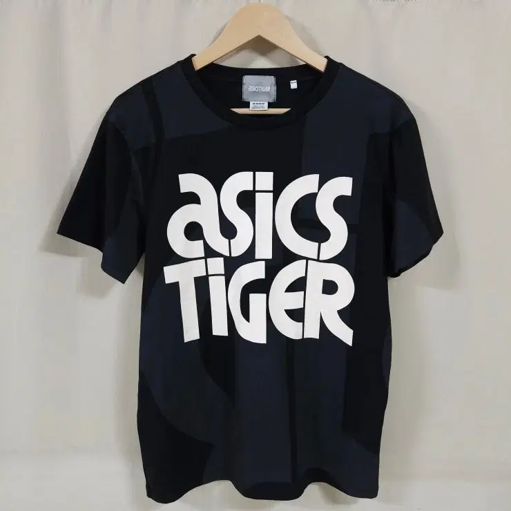 95 ASICS 아식스 타이거 빅로고 반팔티 블랙 차콜그레이