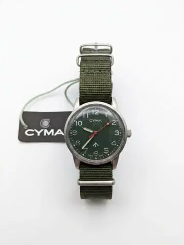 CYMA 밀리터리 워치 카키 쿼츠 군용 가동품