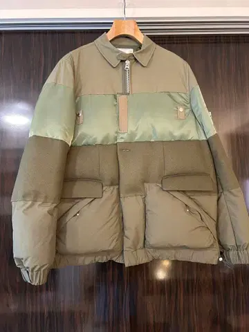 sacai 남성용 다운 자켓 카키 계열 멀티 컬러