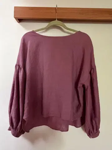 [작가 작품] 볼륨 소매 오가닉 린넨 블라우스 더스티 핑크