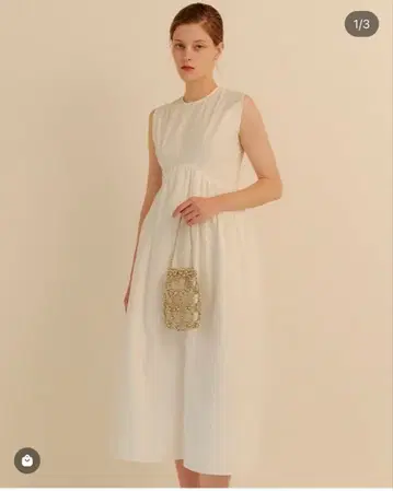 kiehtova 슬리브리스 롱 원피스 화이트