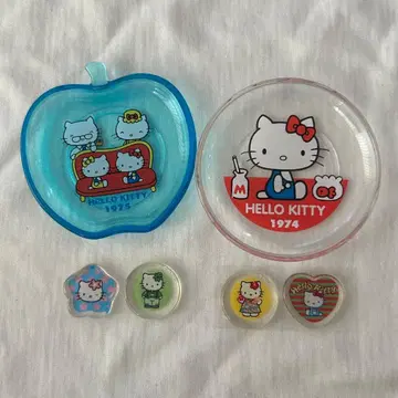 레어 레트로 Hello Kitty 미니 트레이 구슬 스티커 글리코 콜라보
