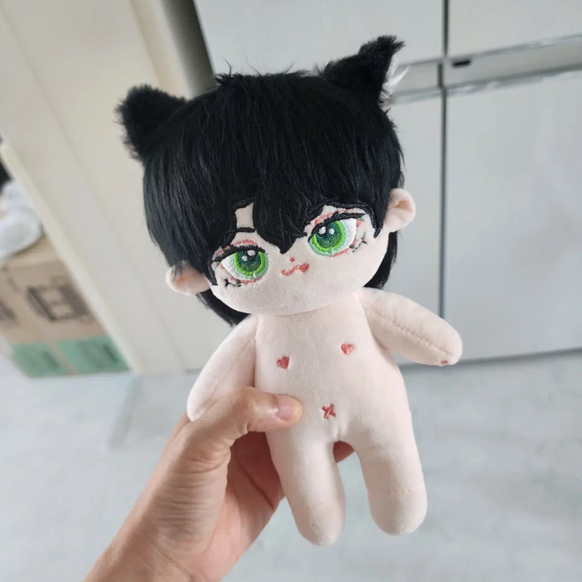 뼈깅 솜 인형 검정머리 20cm+귀