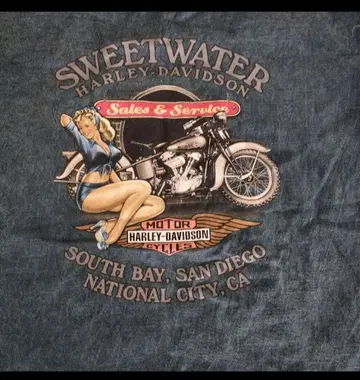 Harley-Davidson 포켓 티셔츠 핀업걸