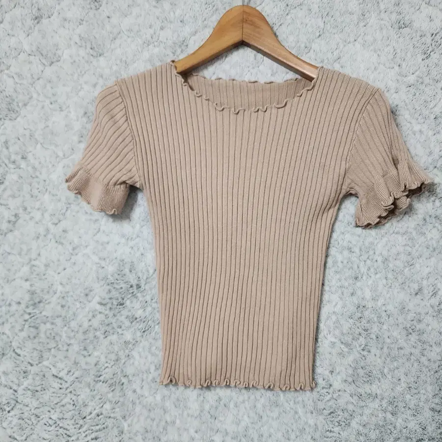 126C [F] 여성 골지 반팔 니트