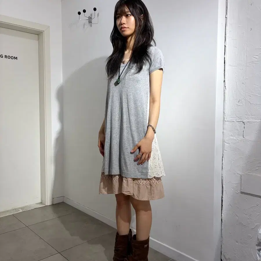 Sacai luck 반팔 레이스 원피스