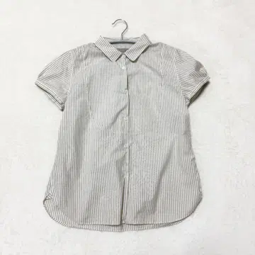 [ 마가렛호웰 ] 새상품급 스트라이프 셔츠 레귤러 카라 반팔 면 M