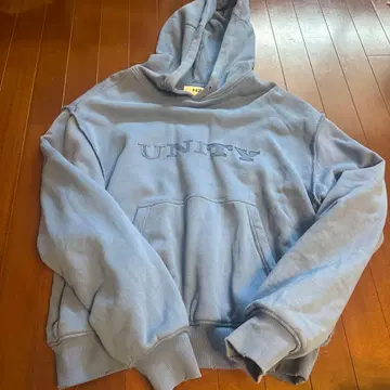 H&M 콜라보 H2 UNITY 자수 풀오버 후드티 라이트 블루