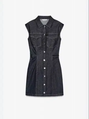 ZARA 다크 데님 슬리브리스 원피스
