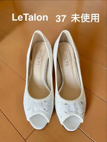 미사용 르탈롱 LeTalon 레이스 샌들 화이트 37 24cm
