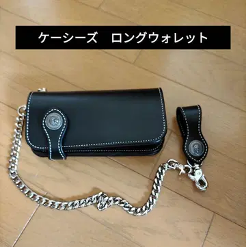 케시즈 롱 지갑 블랙 체인 포함