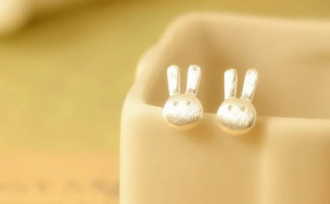 토끼 귀걸이 실버귀걸이