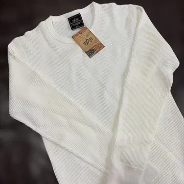 Alpha Industries 와플 긴팔 티셔츠 화이트 S