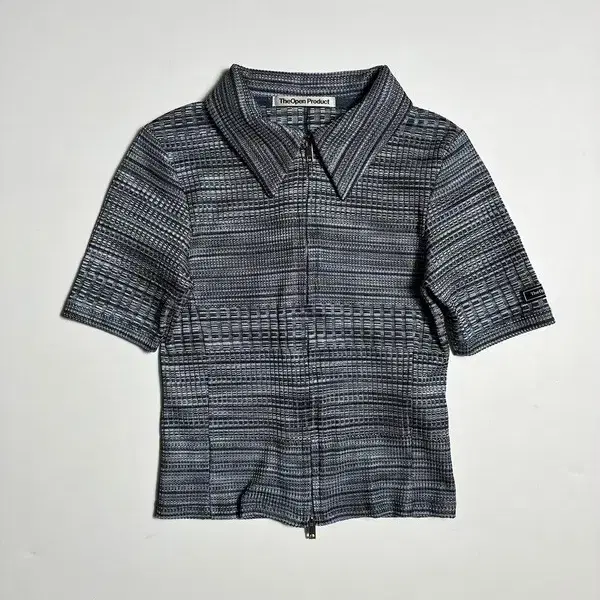 더오픈프로젝트 네이비 메쉬 투웨이 반팔 집업 R2503