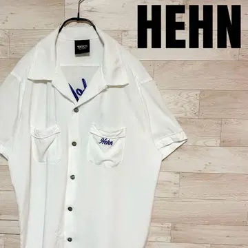 후지이 카제 Hehn Records 반팔 볼링 셔츠 화이트 S