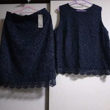 UNIQLO 레이스 스커트 셋업 네이비 XL