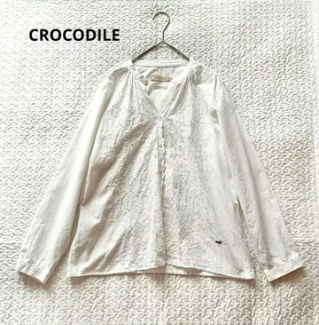 크로커다일 CROCODILE 블라우스 레이스 스키퍼 화이트