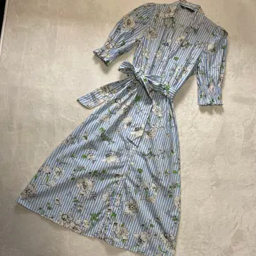 ZARA 꽃무늬 셔츠 원피스 사이즈 L 코튼 100%
