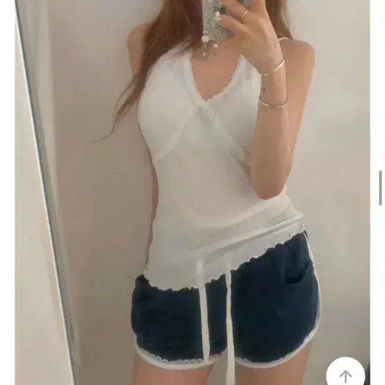 홀터넥 레이스 나시