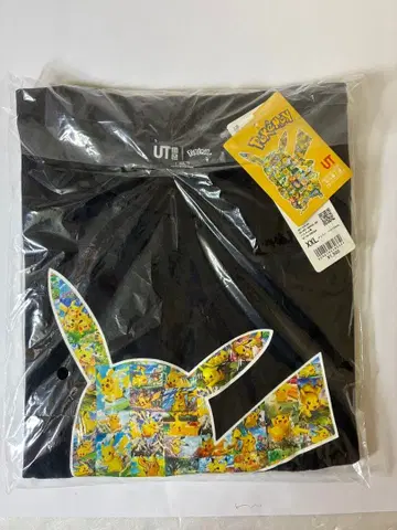 유니클로 UT 포켓몬 피카츄 반팔 T셔츠 블랙 XXL