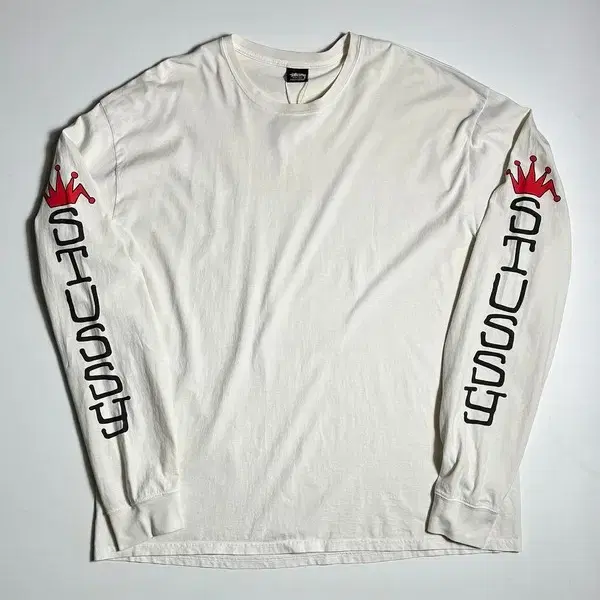 스투시 STUSSY 점보 피그먼트 다이드 화이트 롱 슬리브 R2525