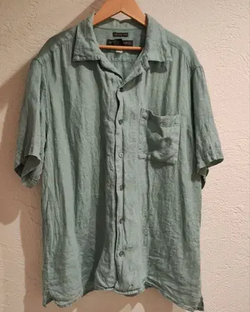 Banana Republic 100% 린넨 셔츠 그린