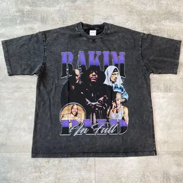 RAKIM 라킴 RAP 티셔츠 빈티지 가공 페이드 올드스쿨