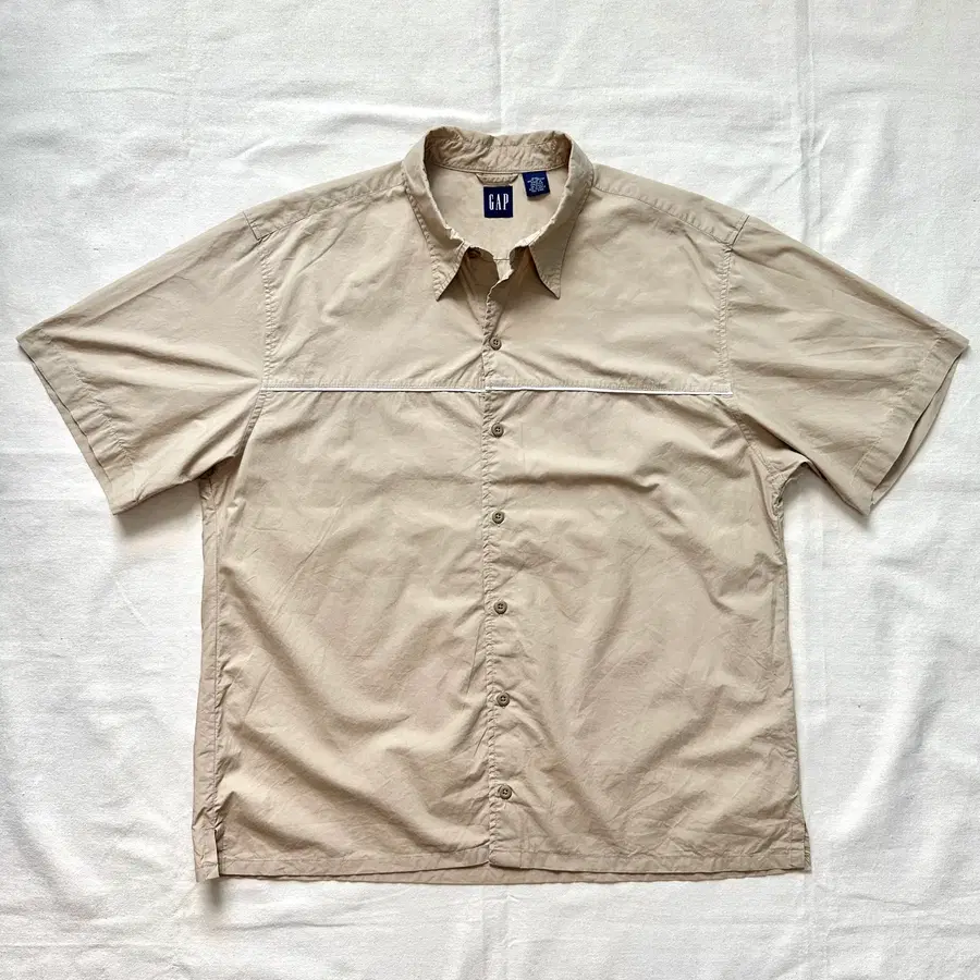 올드갭 GAP 베이지 사파리 유틸리티 반팔 셔츠 2XL