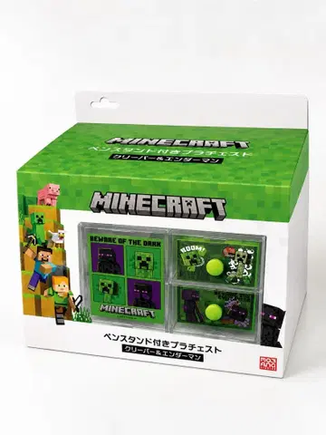 마인크래프트 Minecraft 펜 스탠드 포함 플라스틱 체스트