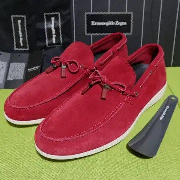 Ermenegildo Zegna 제냐 빨간색 스웨이드 로퍼