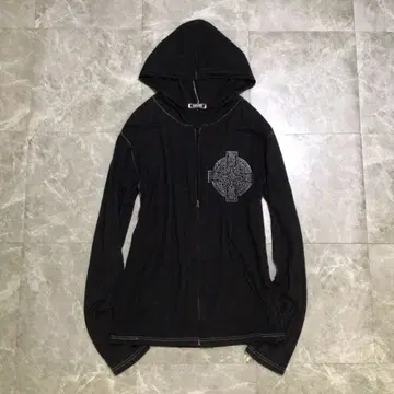 BEAMS 스컬 지퍼 후드티 블랙 해골 그런지 V계 펑크 락