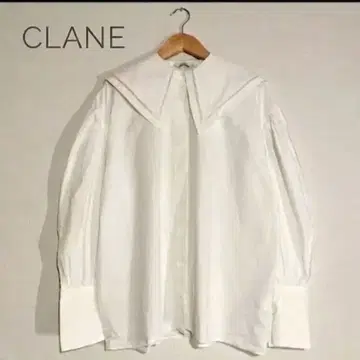 새상품급 CLANE 빅 칼라 셔츠 화이트 긴팔