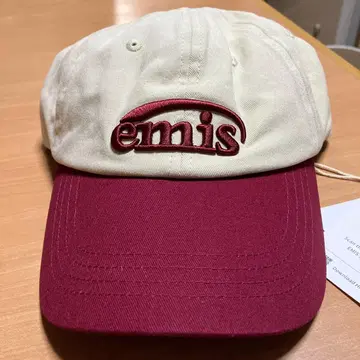 emis 야구 모자 아이보리 x 버건디