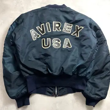 90년대 미국산/새상품급 AVIREX MA-1 아치 로고 네이비 L