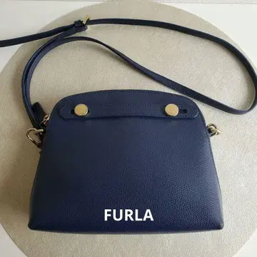 [ FURLA ] 숄더백 파이퍼 미니 가죽 골드 금장 장식 네이비