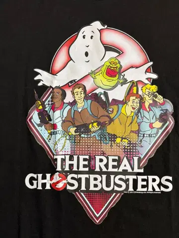 THE REAL GHOSTBUSTERS 블랙 고스트버스터즈 티셔츠