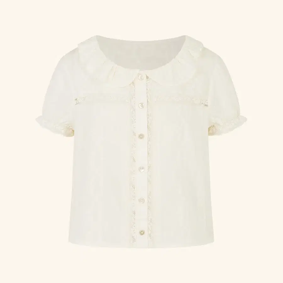레터프롬문 belle lace ruffle blouse 크림