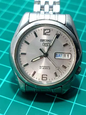 SEIKO 5 자동 와인딩 손목시계 21석 실버 7S26-01V0 가동품