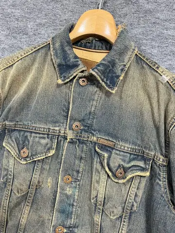 미사용 에즈라피치 아바클로 크러쉬 가공 데님 자켓 M 사이즈