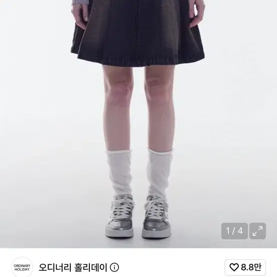 새상품) 오디너리 홀리데이 데님 플리츠 스커트 [DEEP BROWN]