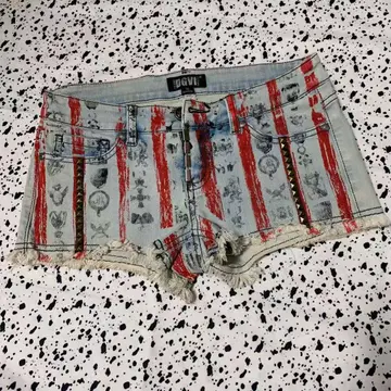 DGVI 스터드 장식 데님 숏팬츠 y2k 헤이세이 갸루 빈티지