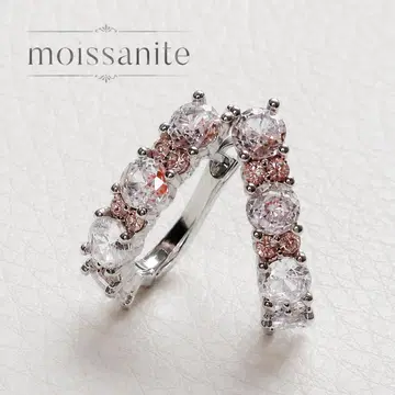 모이사나이트 후프 귀걸이 실버 925 Silver925 인공 다이아몬드