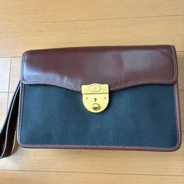 새상품, 미사용 dunhill 클러치백 남성용 브라운 블랙