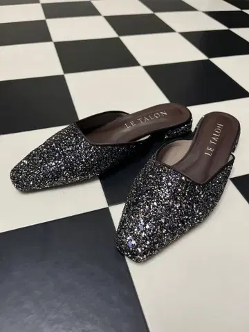 [ 미사용급 ] LE TALON 글리터 뮬 M 23cm 일본제