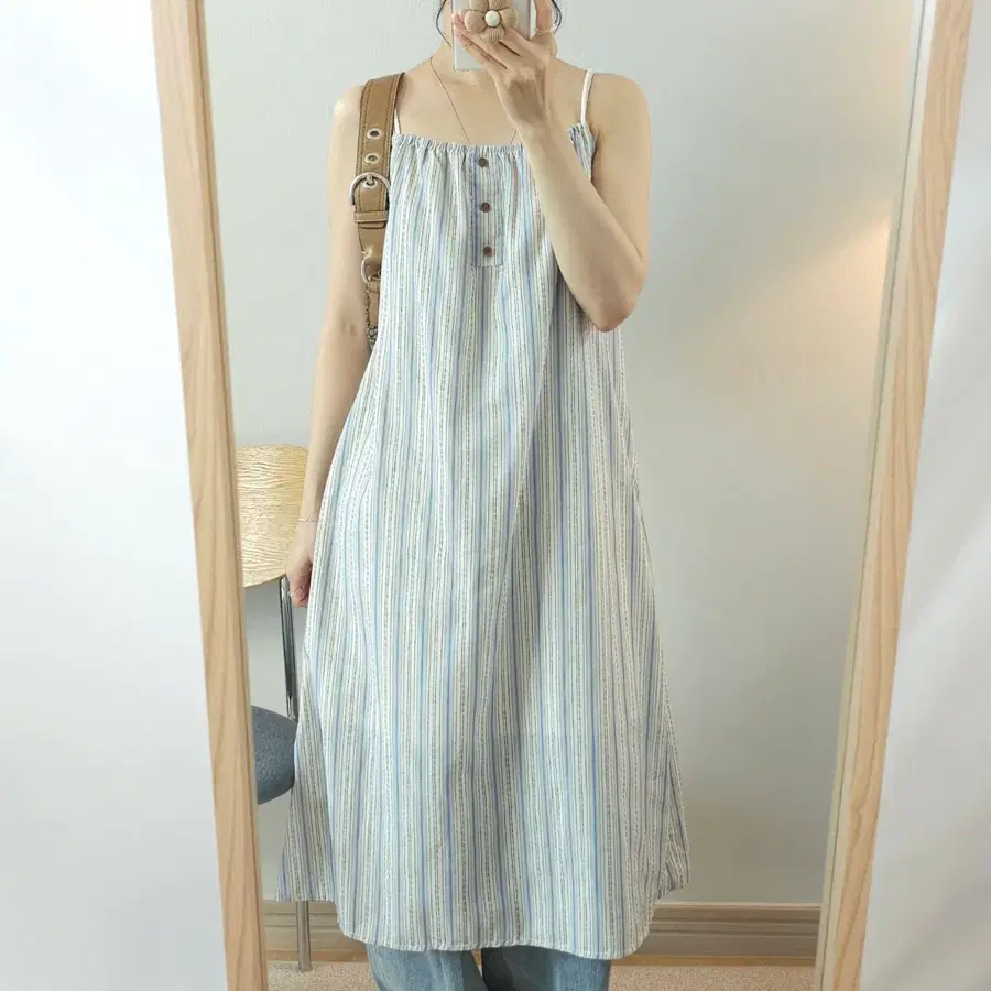 (F)LTT STUDIO 여성 나시 롱 원피스 스트라이프 G19W4323