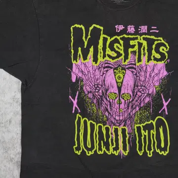 MISFITS 이토 준지 콜라보 T셔츠 미스피츠 호러 코믹스 펑크 밴드