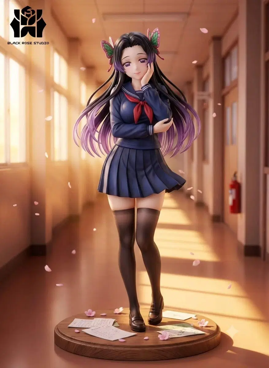 BLACK ROSE 코쵸우 카나에 레진 귀멸의칼날 레진 피규어