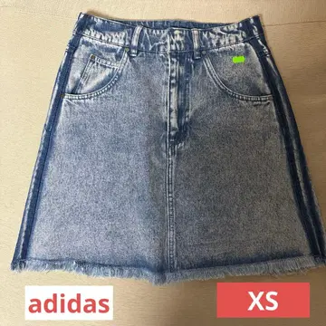 adidas 데님 미니 스커트 패치워크 디자인